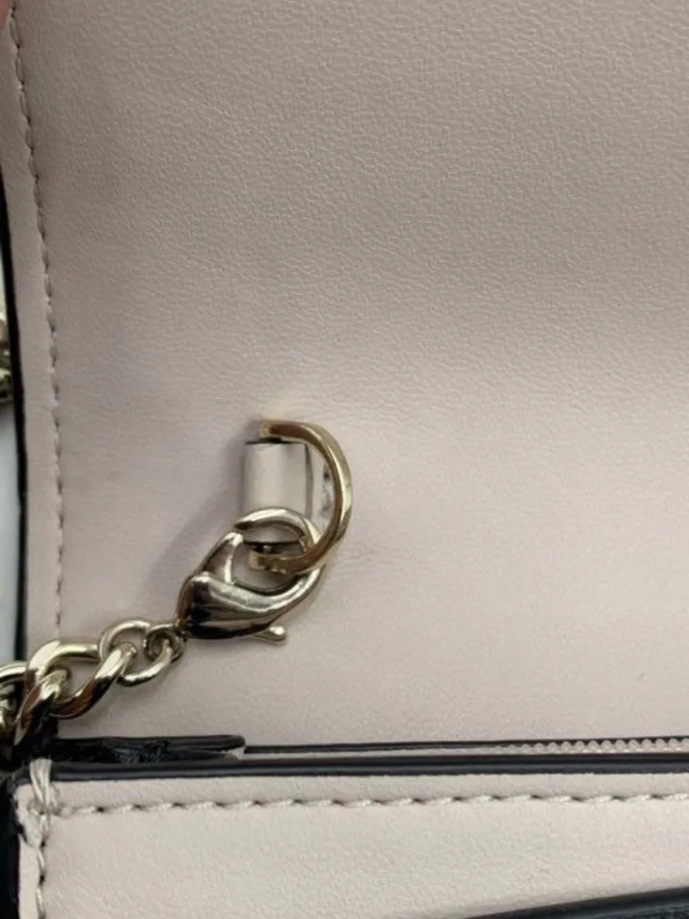 kate spade Black Scalloped Leather Crossbody with Gold Chain